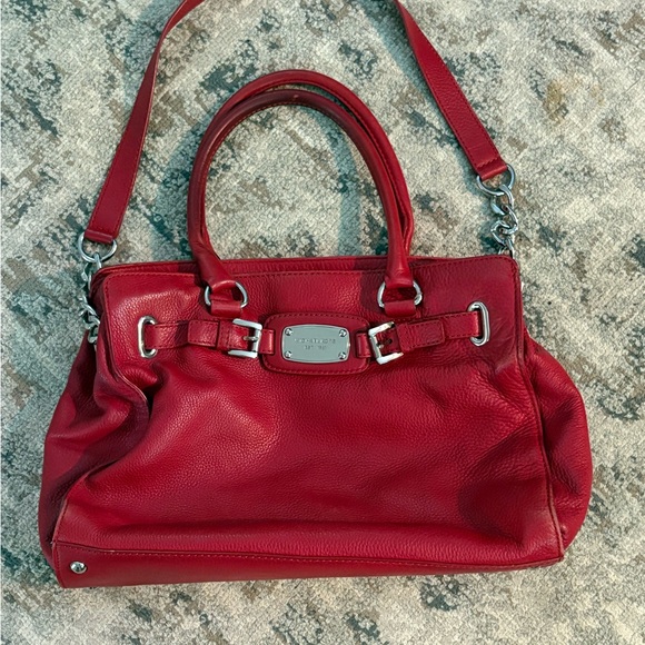 Michael Kors red Hamilton tote GUC - Picture 2 of 13